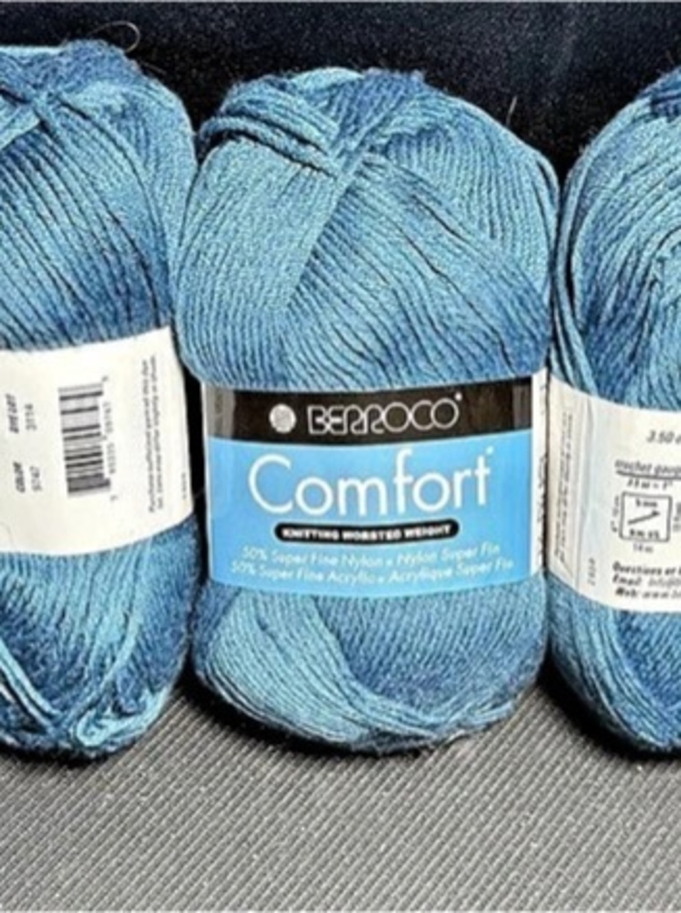 SUPER SOFT BERROCO Comfort Yarn 5-Skein Lot Blue
